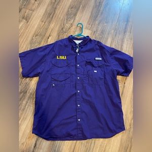 Purple LSU fishing shirt